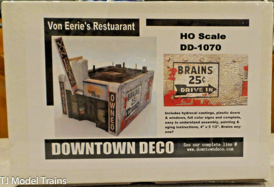 Downtown Deco- HO-Scale #DD1070 Von Eerie's Resturant