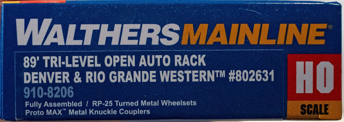 Walthers HO #910-8206 89' Flatcar w/Tri-Level Open Auto Rack - Ready to Run -- D