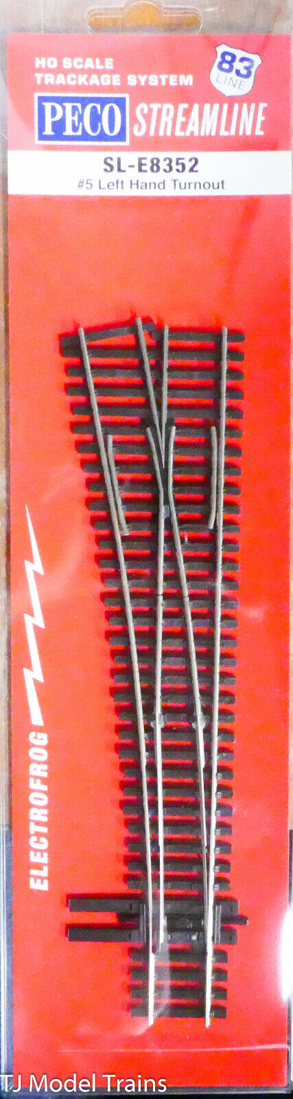 Peco HO #SL-E8352 Left Hand Turnout #5 (NEW IN PACKAGE) 1:87th Scale