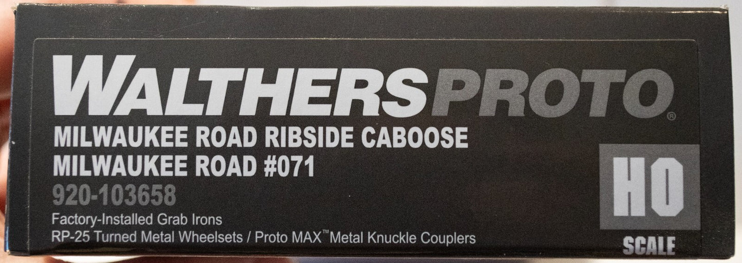 Walthers Proto HO #920-103658 Milwaukee Road Rib Sided Caboose -- Milwaukee Road