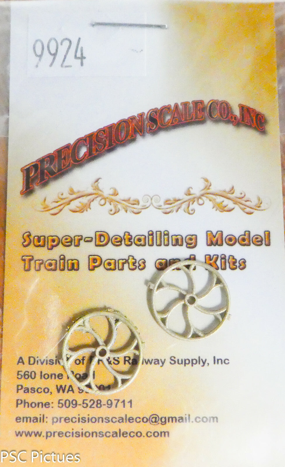 Precision Scale #9924 (Large Scale/Multi-Scale) Brake Wheel 15" Dia., 6-Spoke