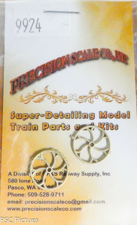 Precision Scale #9924 (Large Scale/Multi-Scale) Brake Wheel 15" Dia., 6-Spoke