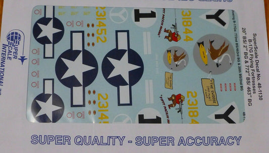 Microscale Decal 1:48 Scale #48-1130 / B-17G Flying Fortresses: 20th BS/ 2nd BG