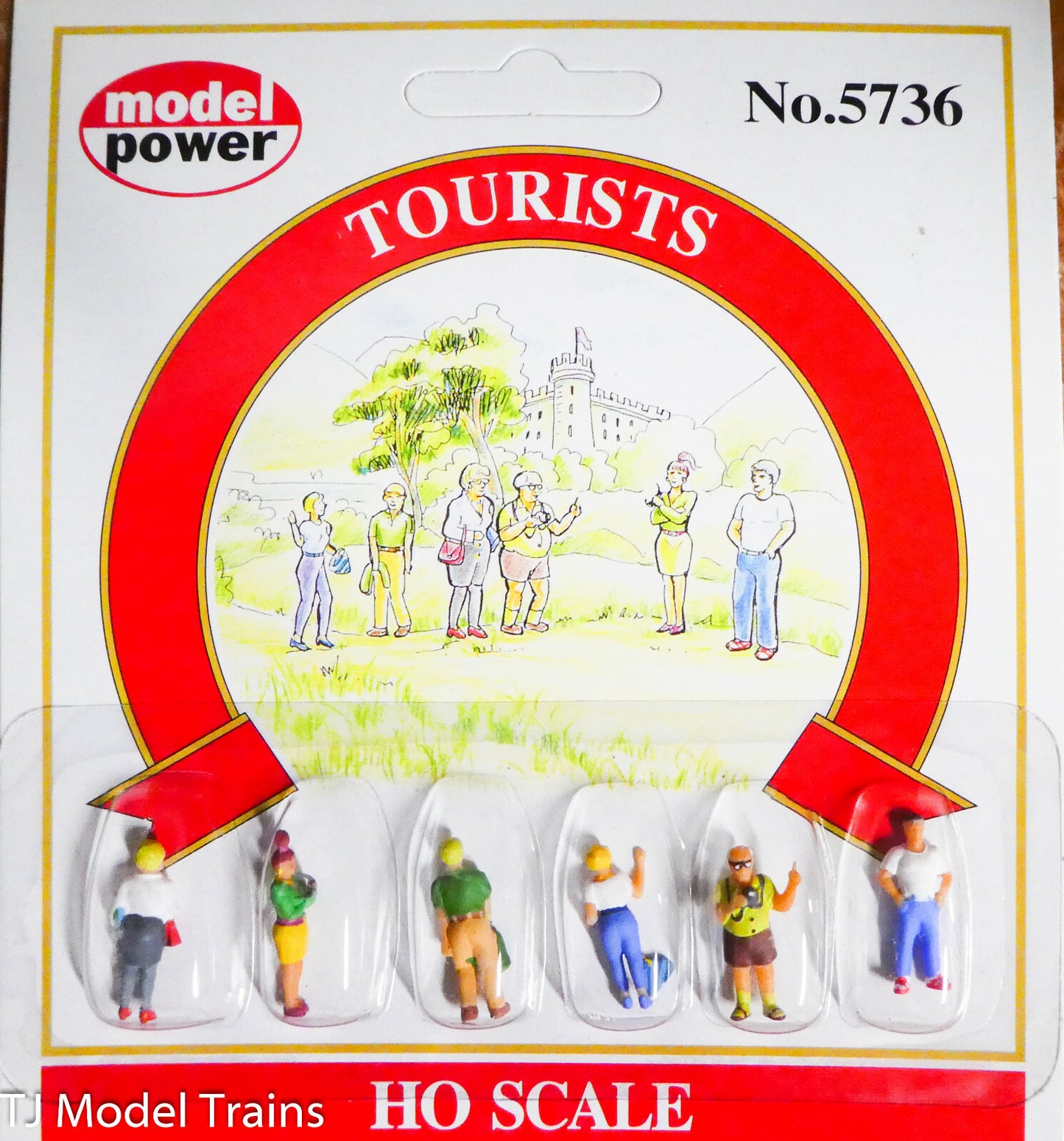 Model Power #5736 Pedestrians pkg(6) -- Tourists (Painted Figures) 1:87th Scale