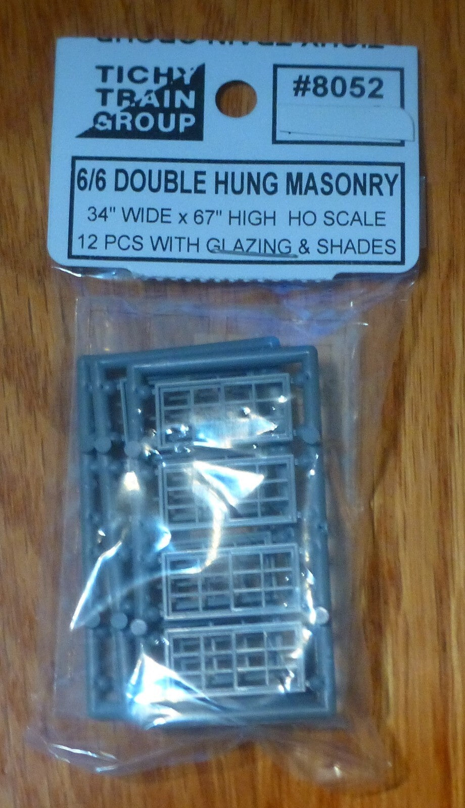 Tichy Train Group HO #8052 Masonry Windows -- 6/6 Double-Hung, Scale 34 x 67" 86