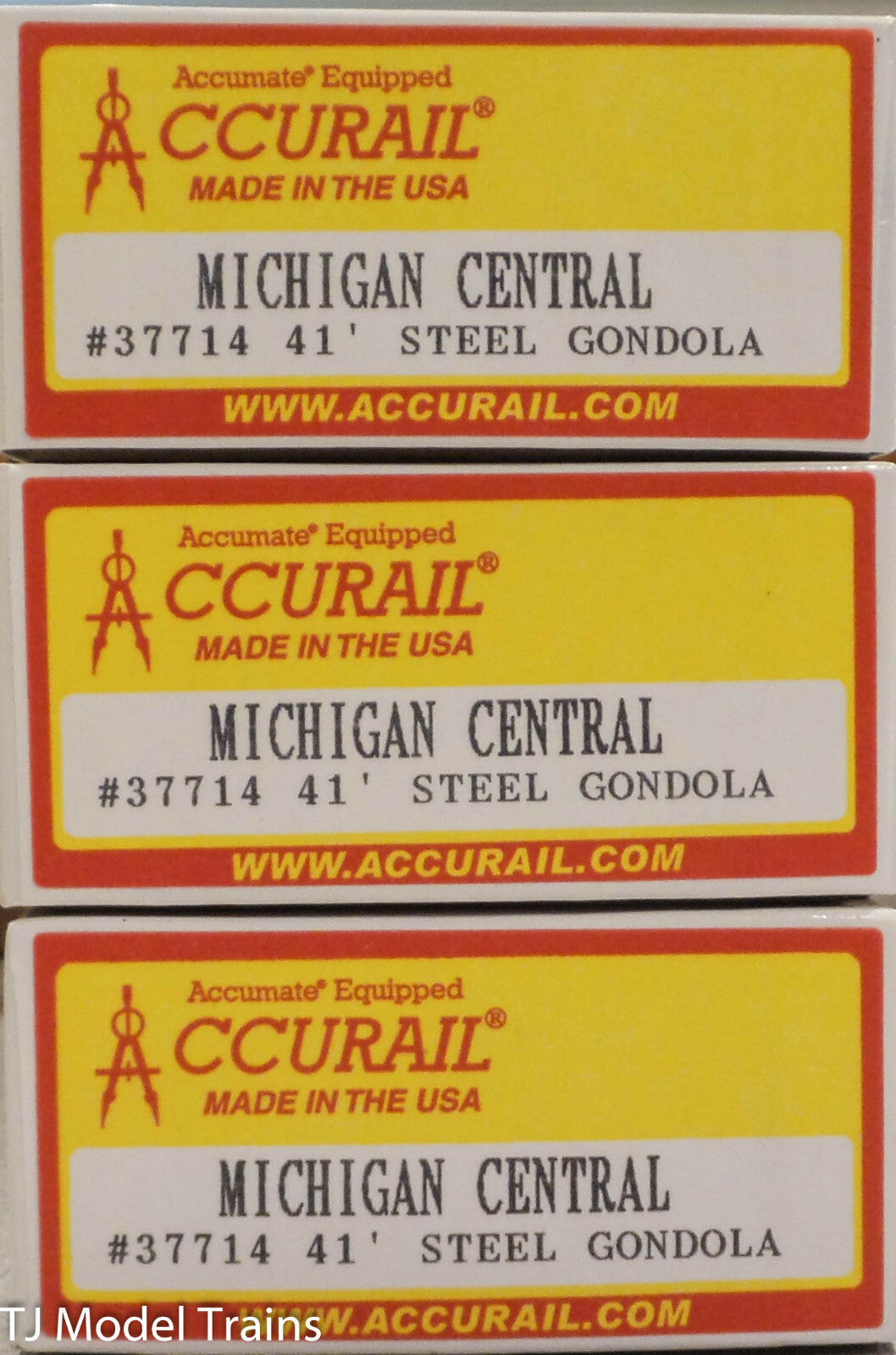 Accurail HO #37714 41' Steel Gondola Michigan Central (3 Pack)