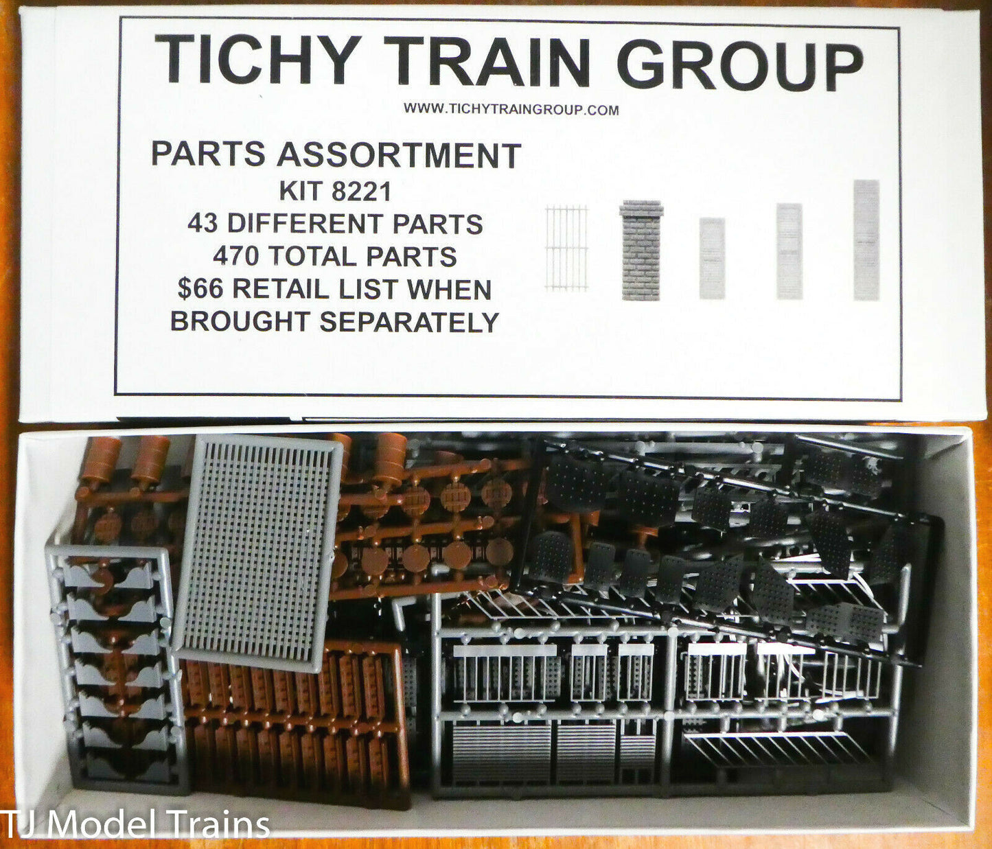 Tichy Train Group #8221 (HO Scale) Structure Part Asst. 43 Diff., 470 Total