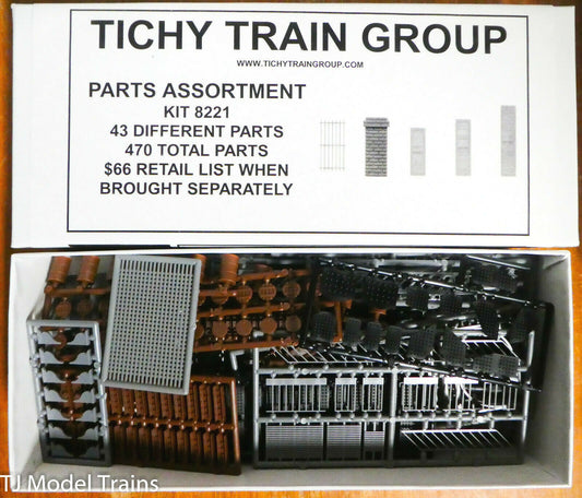 Tichy Train Group #8221 (HO Scale) Structure Part Asst. 43 Diff., 470 Total