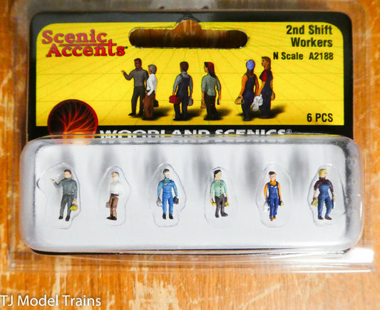 Woodland Scenics N #2188  -  2nd Shift Workers (Painted)