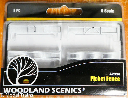 Woodland Scenics N #2994 Picket Fence - Kit with Gates, Hinges & Planter Pins --