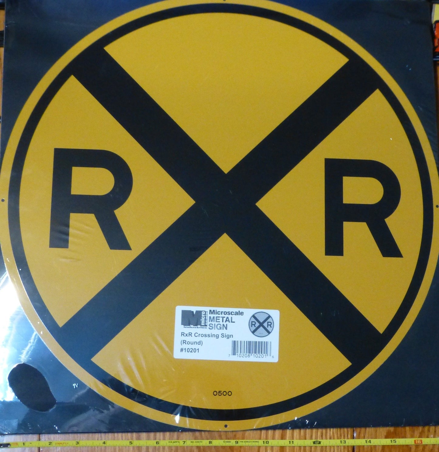 Microscale Medel Sign #10201 RxR Crossing Sign /LG(Die Cut, Embossed Metal Sign)