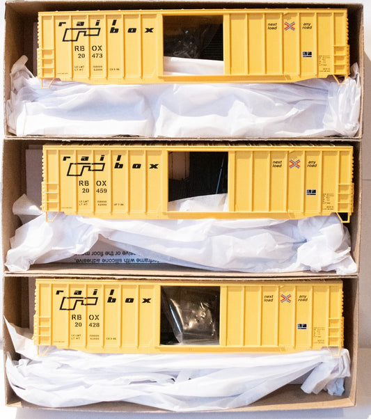 Accurail HO #8159 (3Pck) 50' Exterior-Post Modern Boxcar 3-Pack - Kit -- Railbox