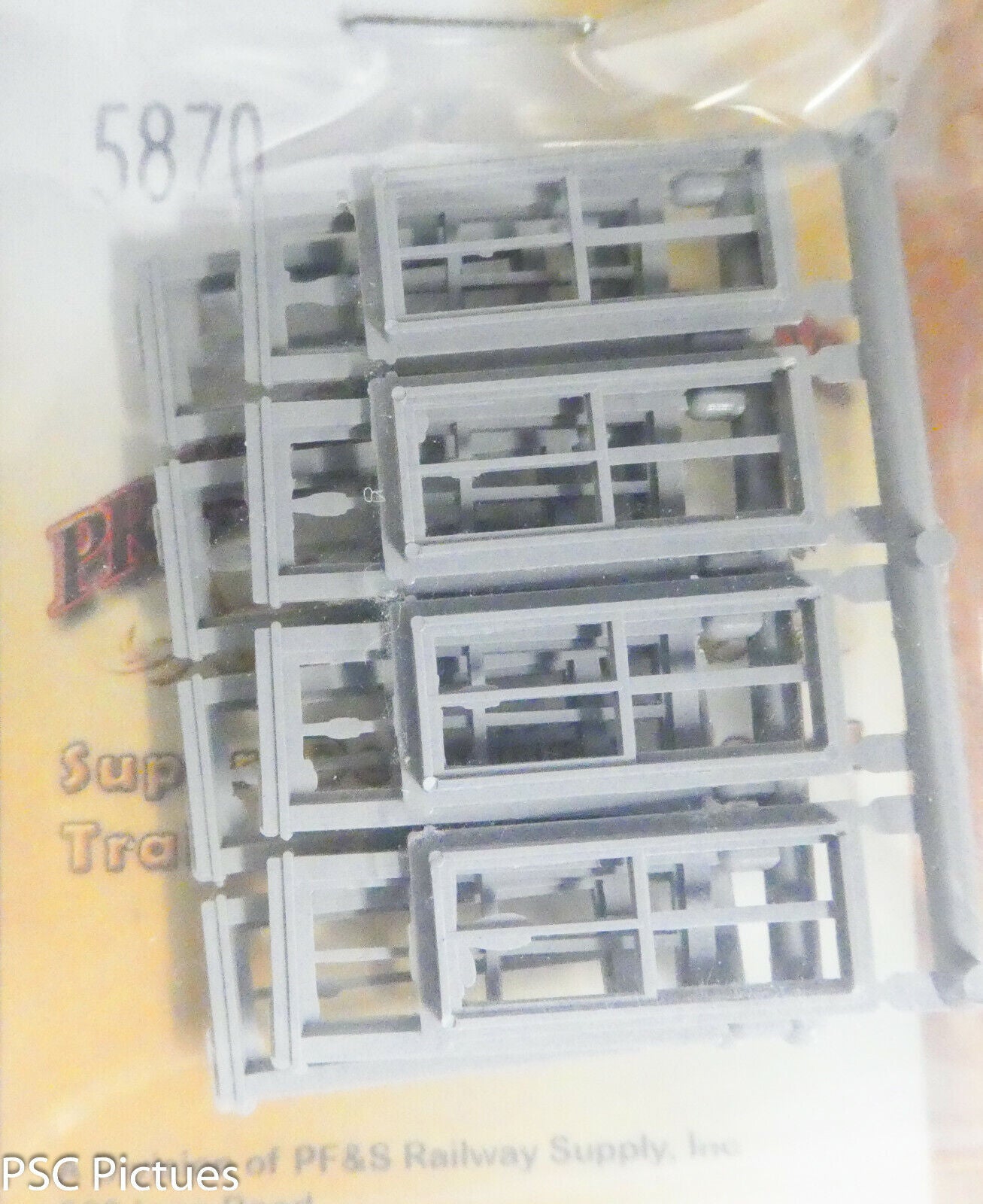 Precision Scale HO #5870 Windows, Double-Hung, 4-Pane w/Frame, 22"x60" (Plastic)