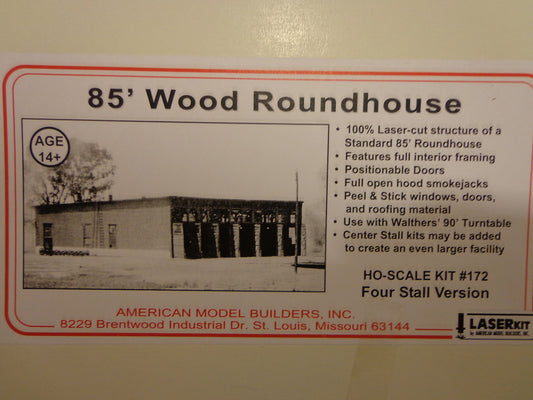 American Model Builders, Inc HO #172  Four Stall Roundhouse Kit (Kit Form)