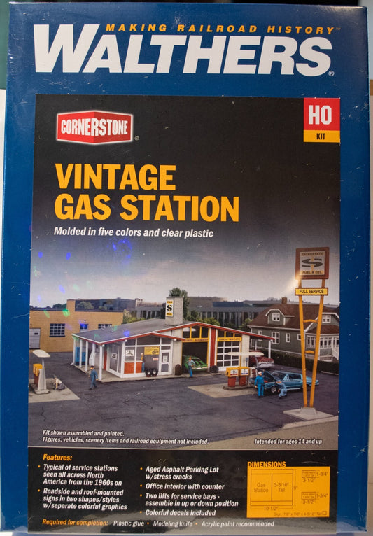 Walthers Cornerstone HO #933-3541 Vintage Gas Station -- Kit - Main Building: 10