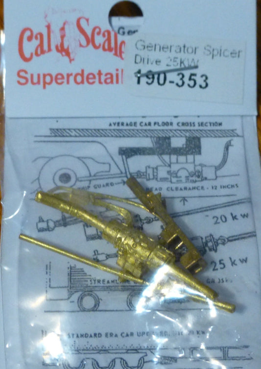 Cal-Scale HO #353 Electrical Generator - Underfloor Mount for Passenger Car (Bra