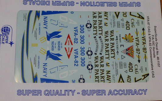 Microscale Decal 1:48 Scale #48-1157 / F/A-18C Hornets: VFA-87 CAG & VFA-82 CAG