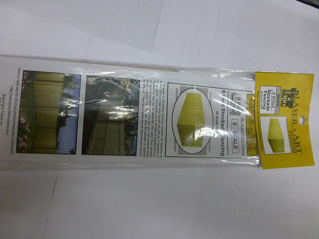Branchline S laser Art Structures #705 Stockade Fence (S Scale)