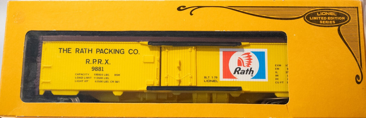 Lionel O Scale (Used) #9881 Rath Packing Refrigerator Car (Limited Edition)