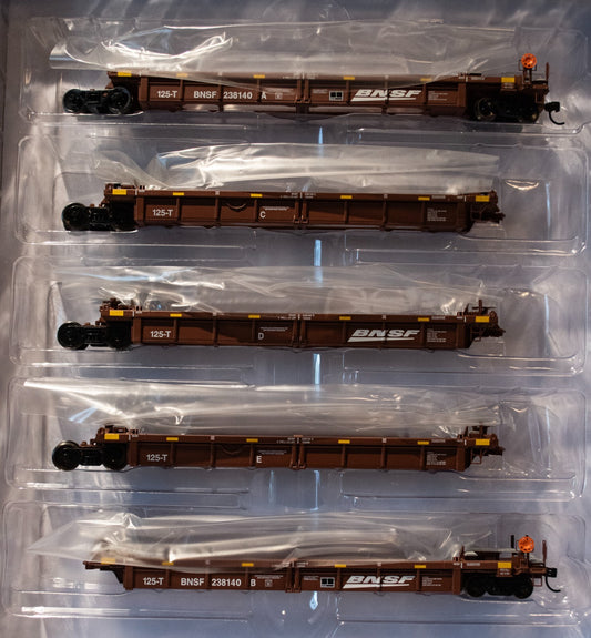 Walthers HO #910-55660 Thrall 5-Unit Rebuilt 40' Well Car - Ready to Run -- BNSF