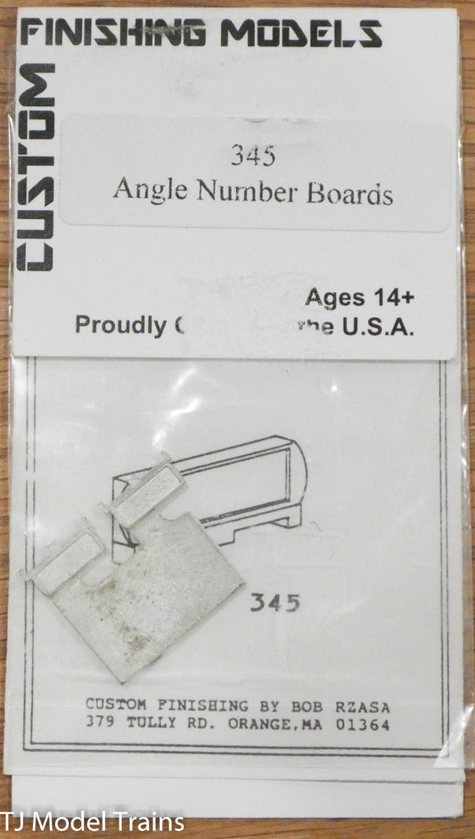 Custom Finishing Models HO #345 Angle Number Boards (White Metal)