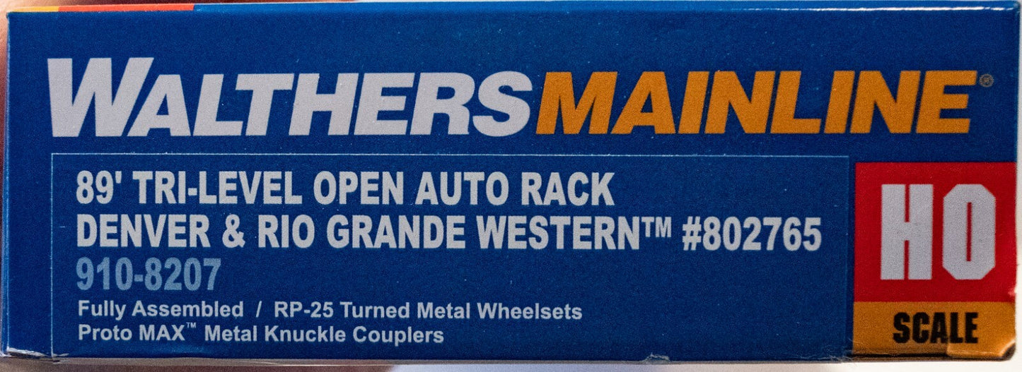 Walthers HO #910-8207 89' Flatcar w/Tri-Level Open Auto Rack - Ready to Run -- D
