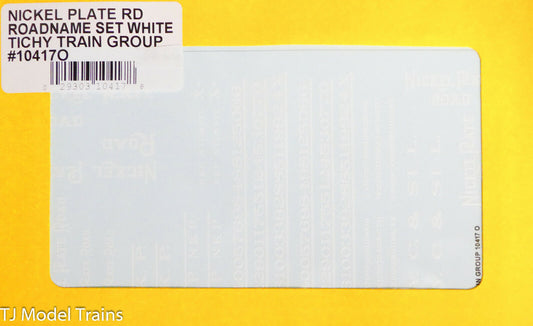 Tichy Train Group O #10417O Nickel Plate Rd Roadname Set White Lettering (Decal)