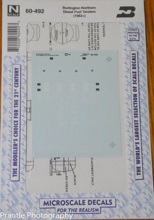 Microscale Decal #60-492 BN Fuel Tenders