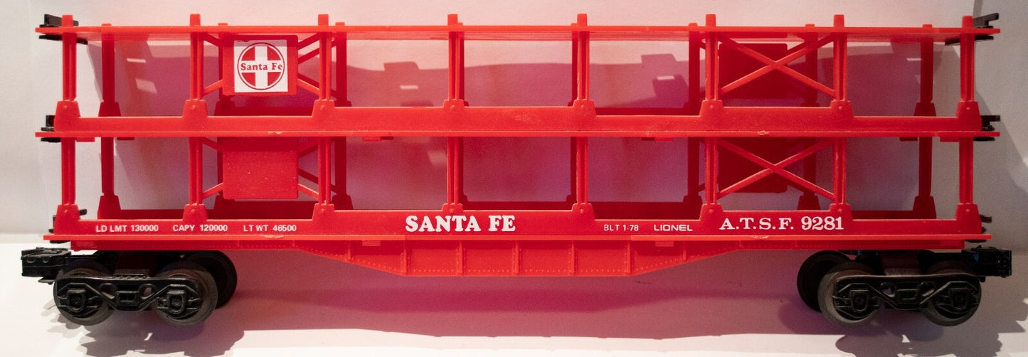 Lionel #6-9281 Santa Fe Tri-level Auto Carrier