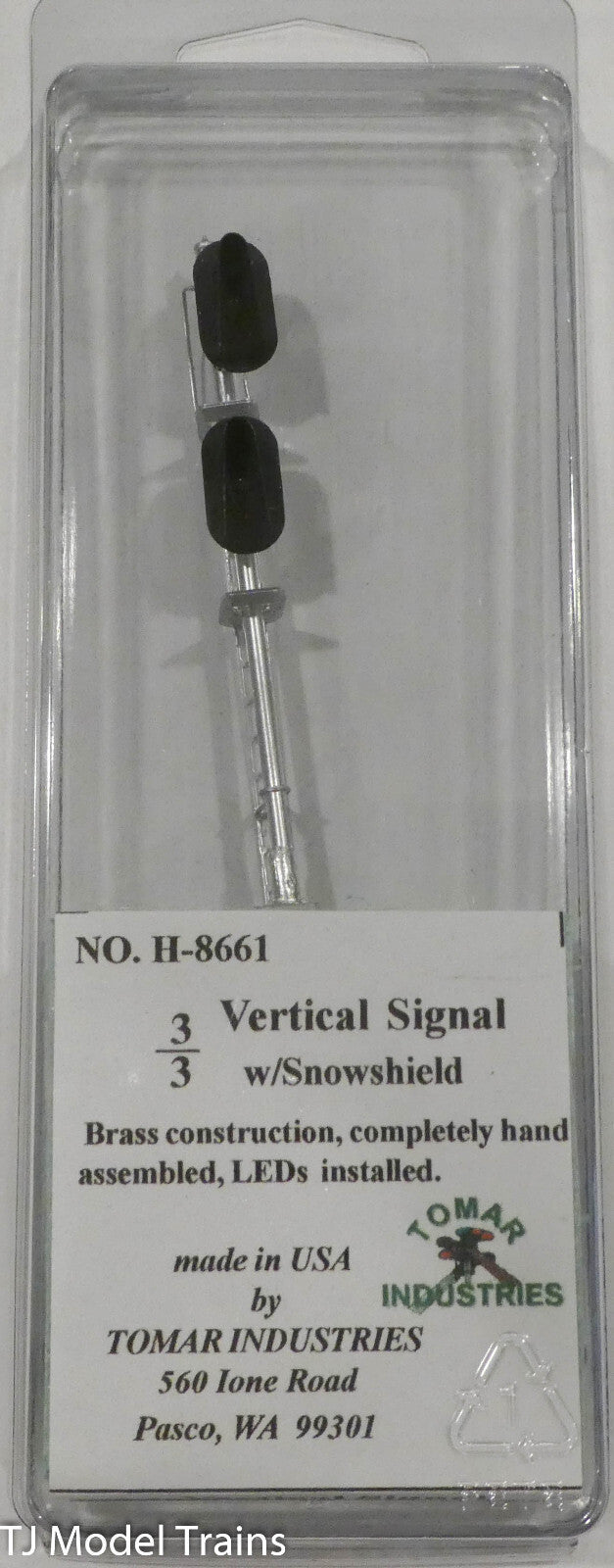 Tomar Ind. HO-Scale #H-8661   3/3 Vertical Signal with Snowshield