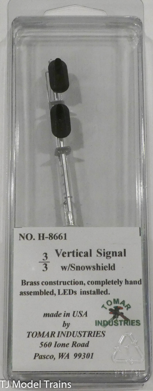 Tomar Ind. HO-Scale #H-8661   3/3 Vertical Signal with Snowshield