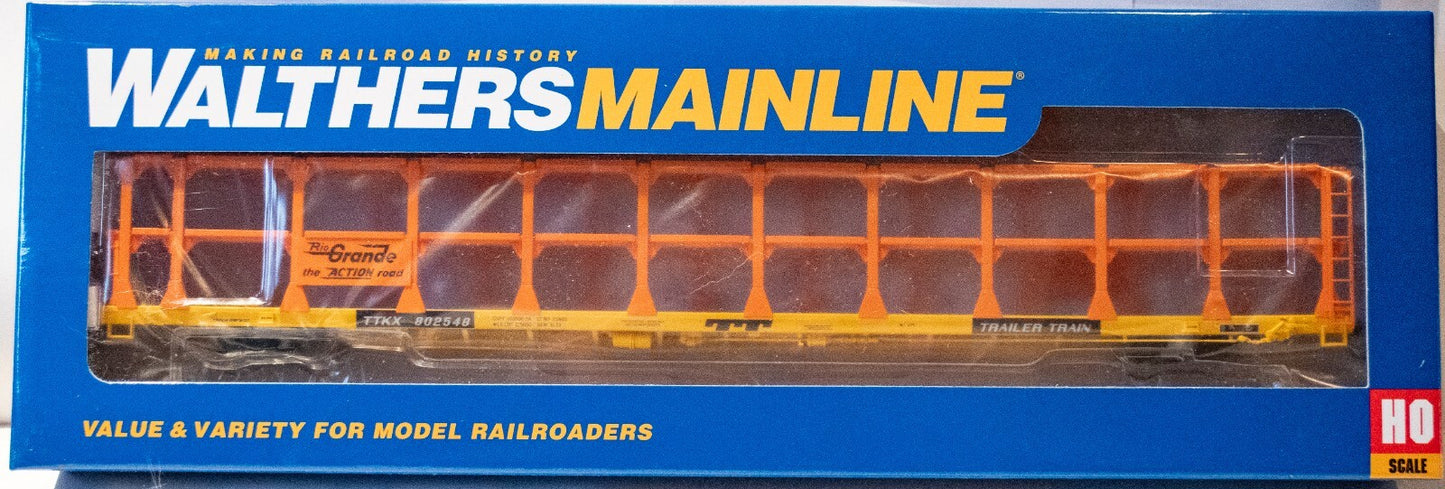 Walthers HO #910-8205 89' Flatcar w/Tri-Level Open Auto Rack - Ready to Run -- D