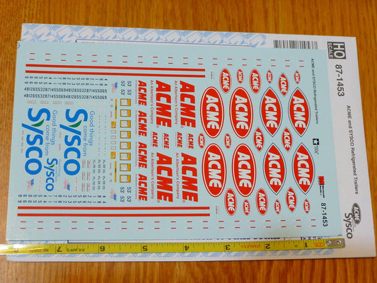 Microscale Decal #87-1453 ACME and SYSCO Refrigerated Trailers (Decal Sheet)