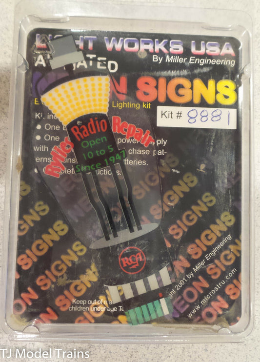 Micro Structures #502-8881 Rylies Radio Repair Animated Neon Billboard