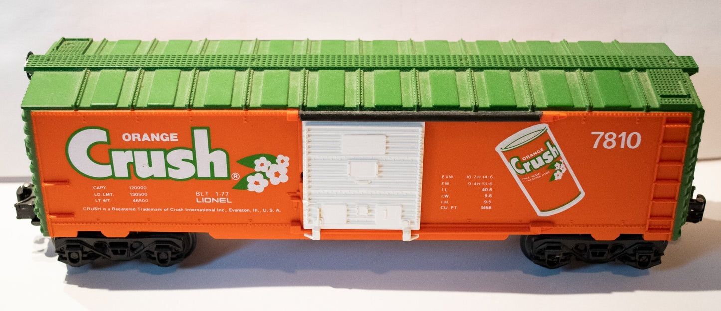 Lionel O Scale (Used) #7810 ORANGE CRUSH BOX CAR