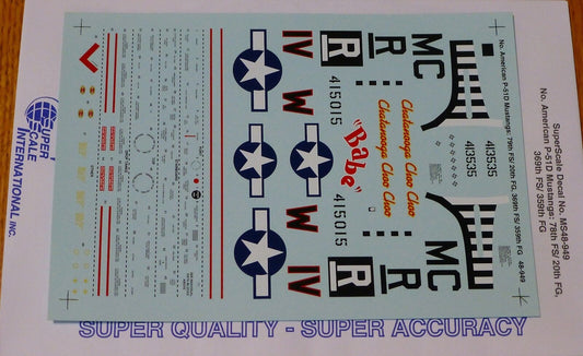 Microscale Decal 1:48 Scale #MS48-949 No.American P-51D Mustangs: 79th FS/ 20th