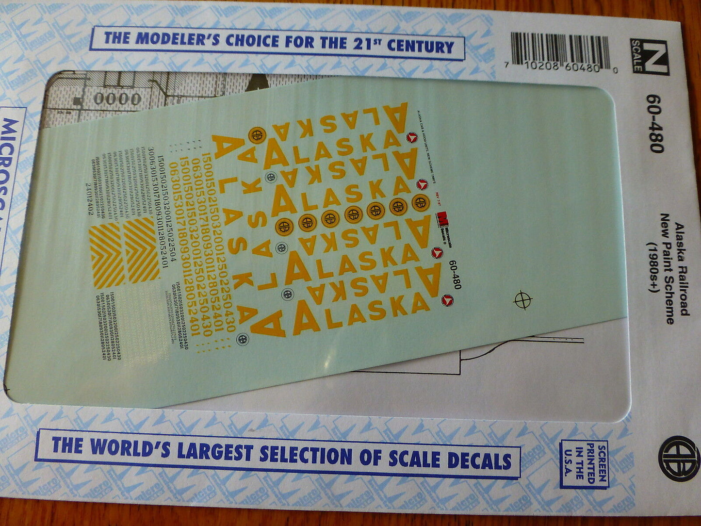Microscale Decal N #60-480 Alaska Railroad ARR1980 Hood & Alco Cab Unit Diesels