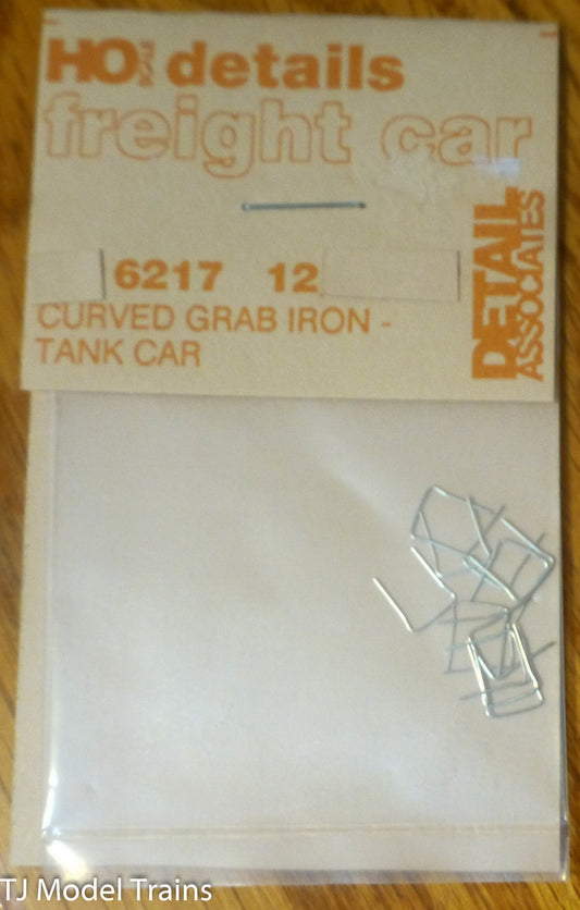 Detail Associates #6217 Curved Grab Irons for Tank Cars (12 in pkg) Metal