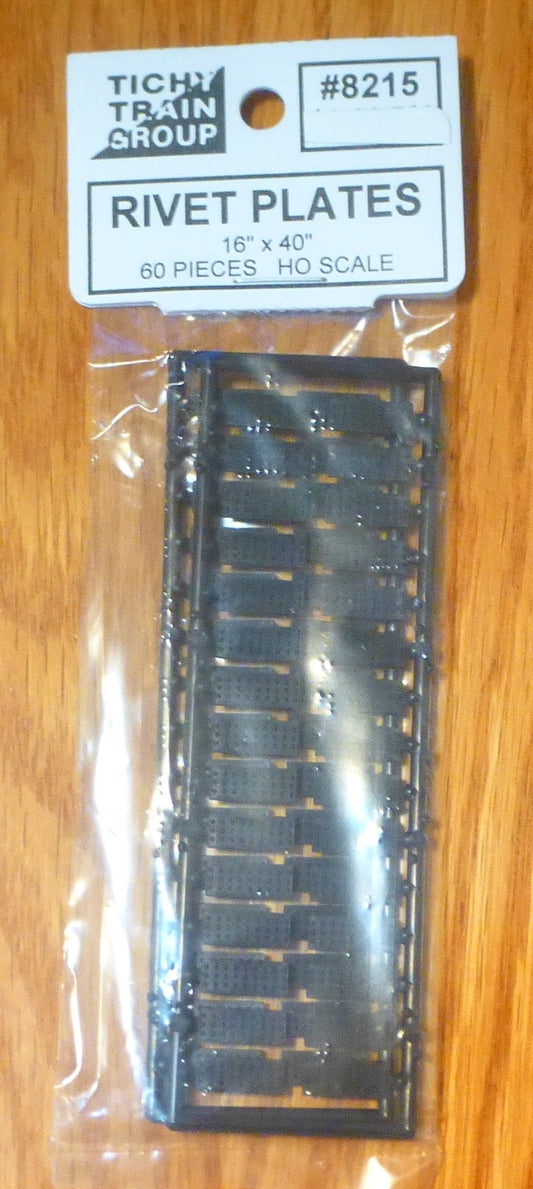 Tichy Train Group HO #8215 Long Rivet Plate (Styrene) -- Scale 16 x 40" Plate,