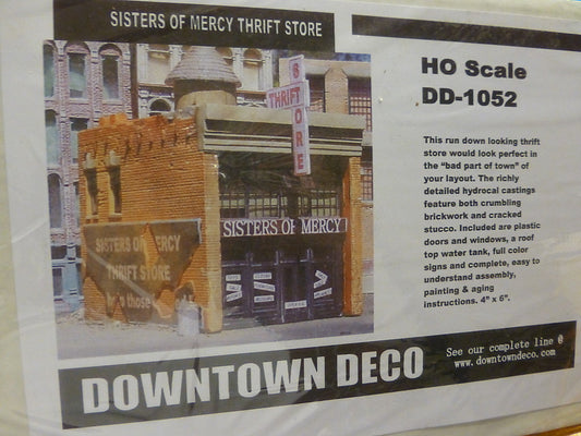 Downtown Deco HO #DD1052 Sister of Mercy Thrift Store (plaster kit) 4"x 6"