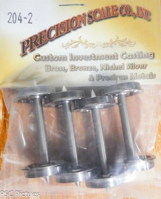 Precision Scale O #204.2 Wheel Sets, 36", Pointed Axle End Insulated One Side