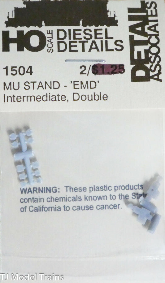 Detail Associates HO #1504 MU Stands- Intermediate GP/SD - Double(Plastic Parts)