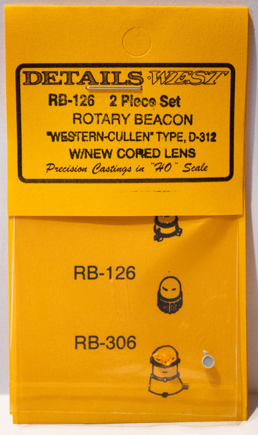 Details West HO #126 Rotary Beacon w/Cored Lens -- "Western-Cullen" Type D-312