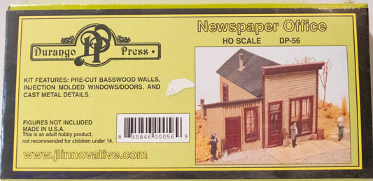 Durango Press HO #56 The Newspaper Office Kit -- 3-5/8 x 3-1/2" 9.2 x 9cm