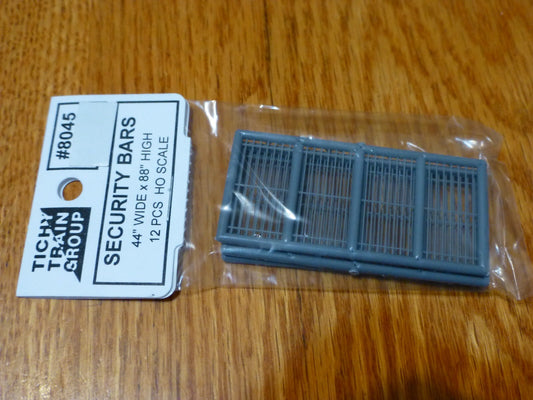 Tichy Train Group HO #8045 Security Bars pkg(12) -- 44 x 88"