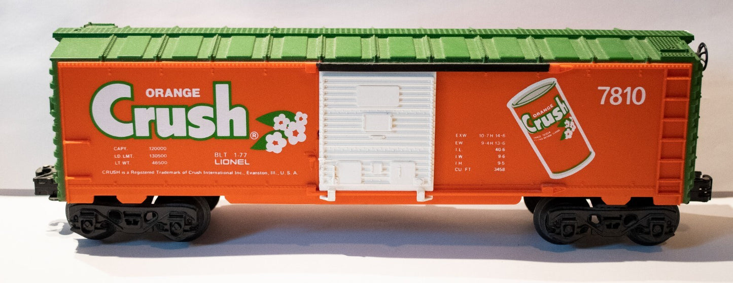 Lionel O Scale (Used) #7810 ORANGE CRUSH BOX CAR