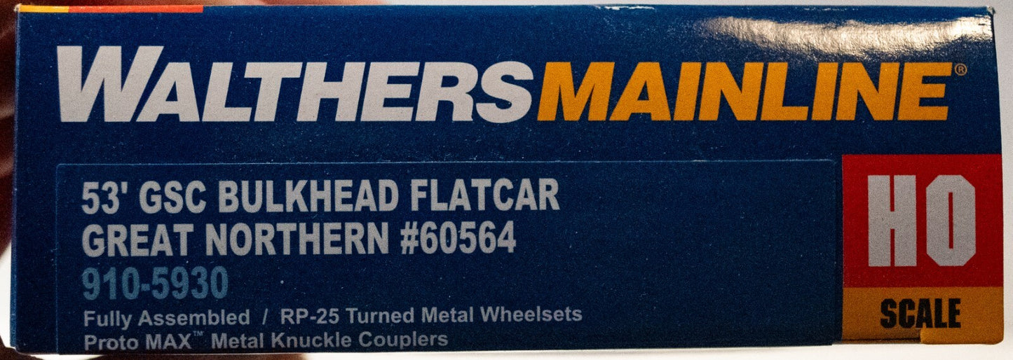 Walthers HO #910-5930 53' GSC Bulkhead Flatcar - Ready to Run -- Great Northern