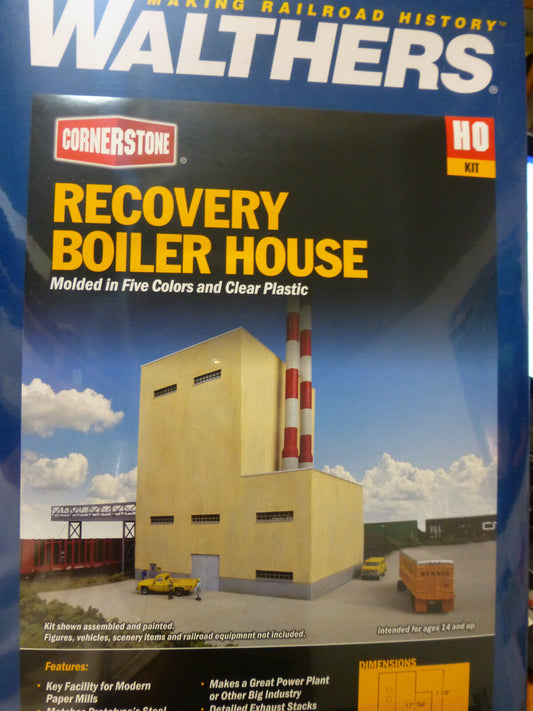 Walthers Cornerstone HO #933-3901 Recovery Boiler House - Superior Paper -- Kit