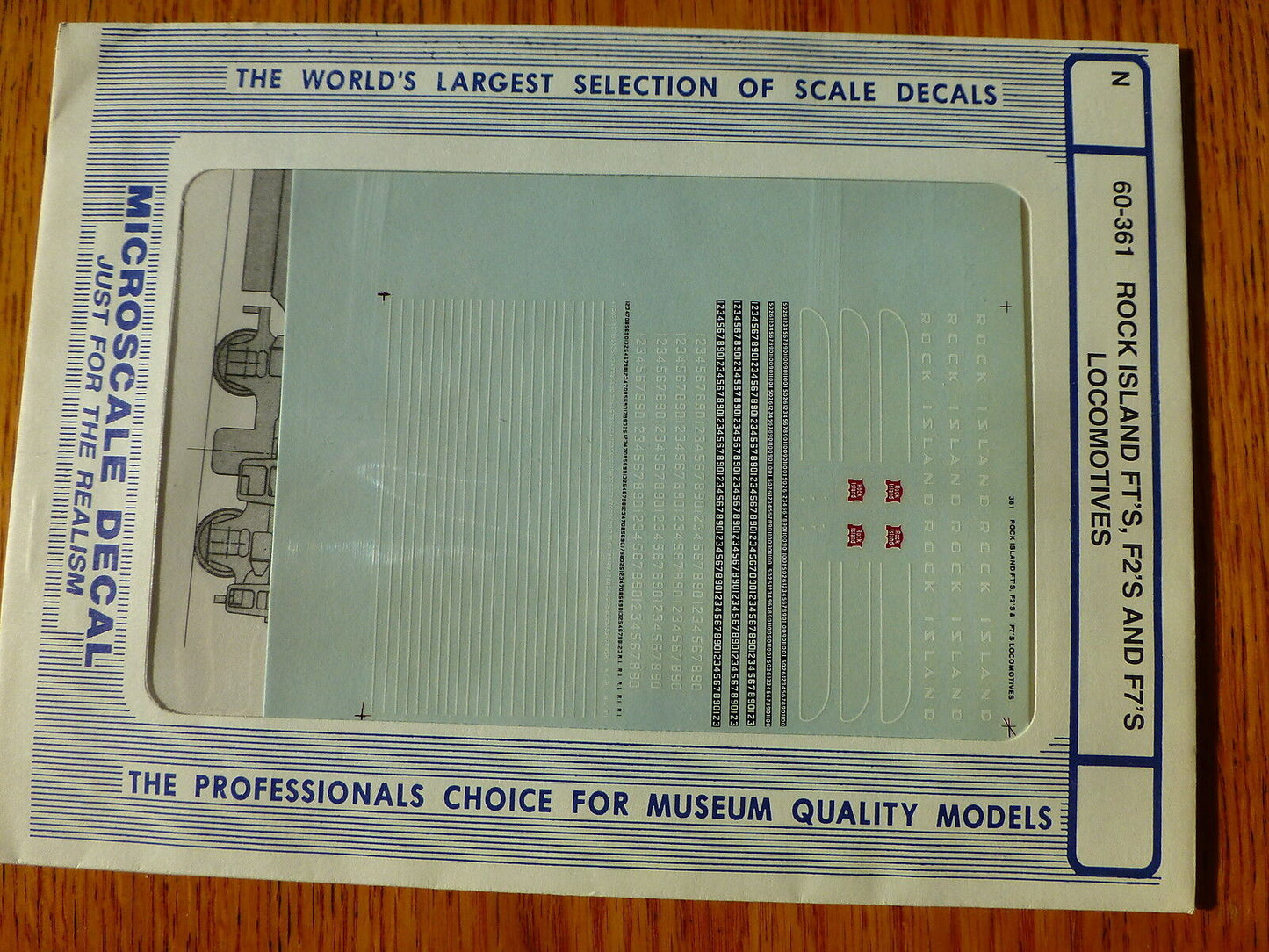 Microscale Decal N #60-361 Rock Island -- Early GP and F Unit Diesels and Strip