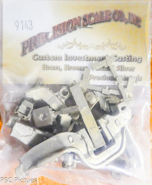 Precision O #9143 Trucks, PRR K-4 Trailing, Less Wheels (Brass Kit, Casting)
